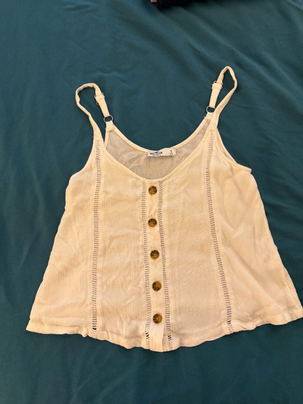 White Gauzy Hollister Tank